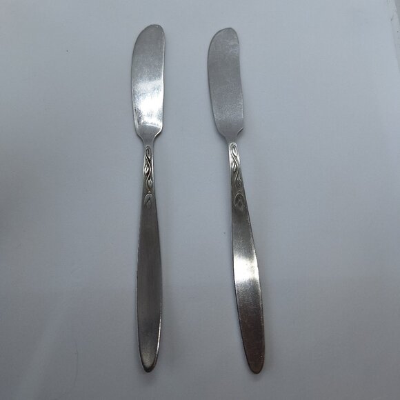 Amefa‎ TULIP TIME Stainless Flatware Holland Butter Spreader Lot Of 2 6.5 inches - Picture 1 of 4